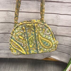 Vera Bradley Yellow and Green Paisley Shoulder Bag